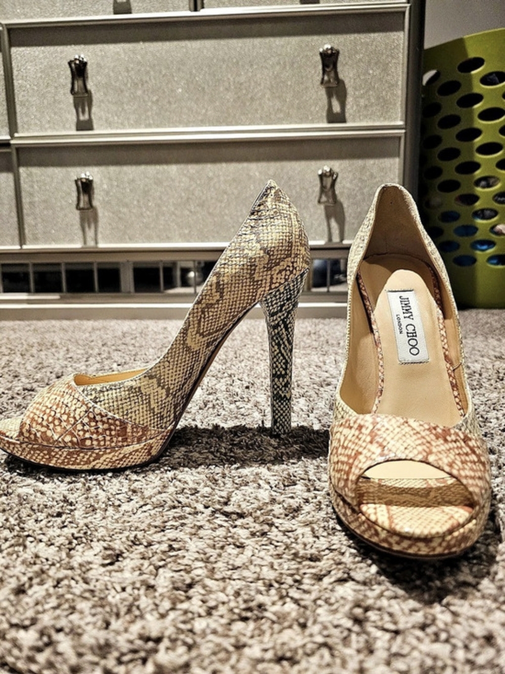 Jimmy Choo Peep Toe Animal Print Heels US 9